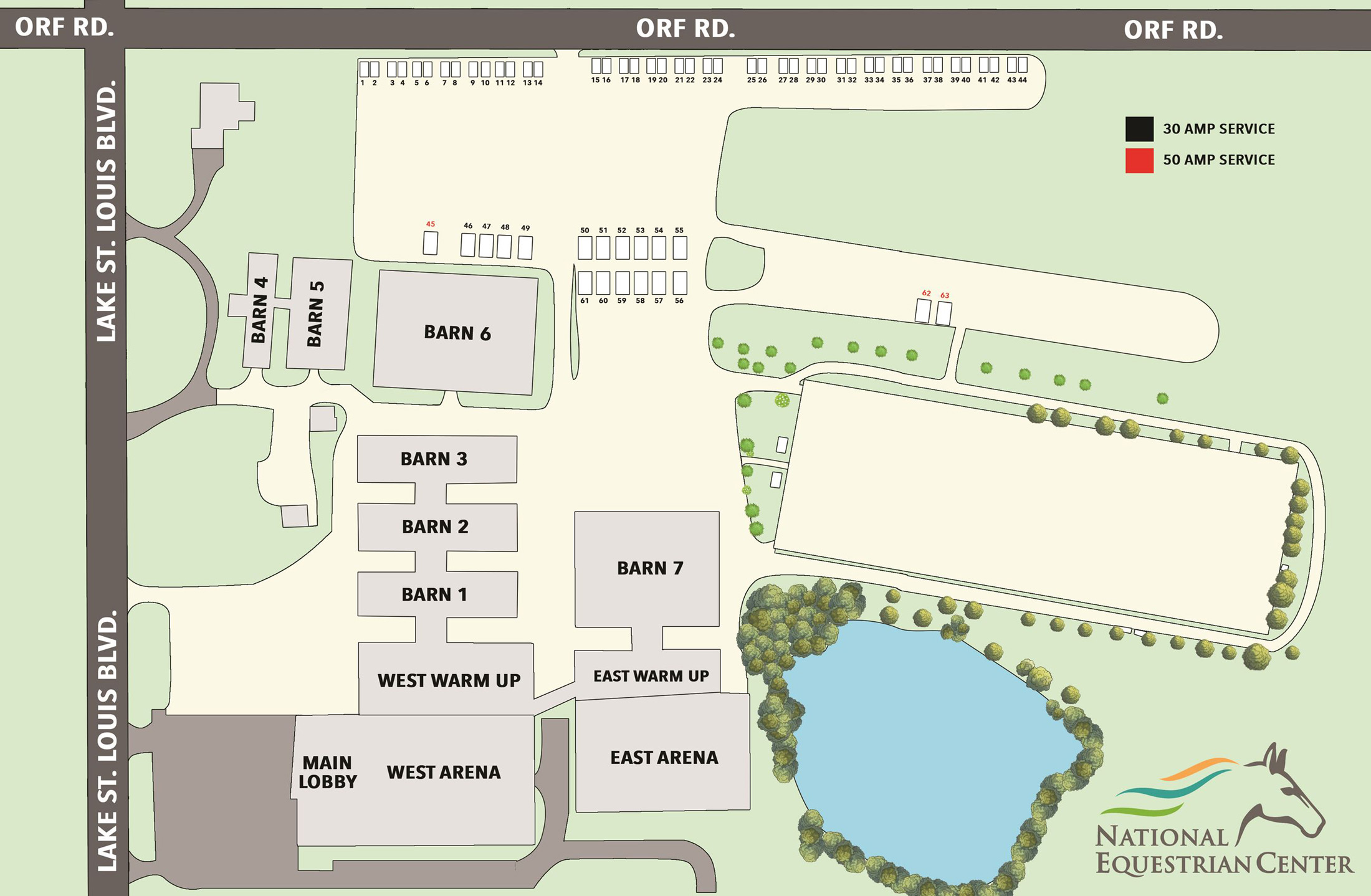 Map of National Equestrian Center